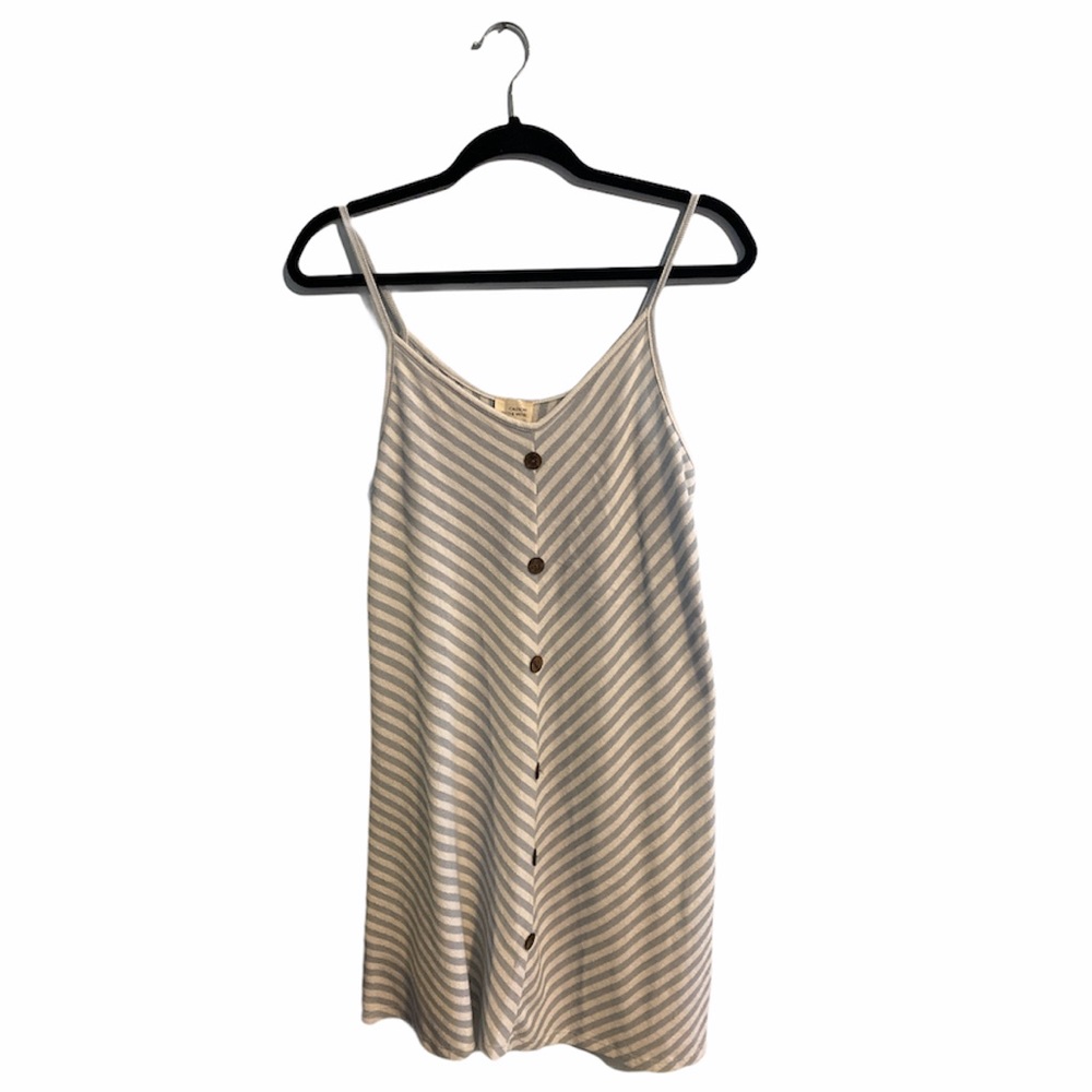 White/blue chevron dress